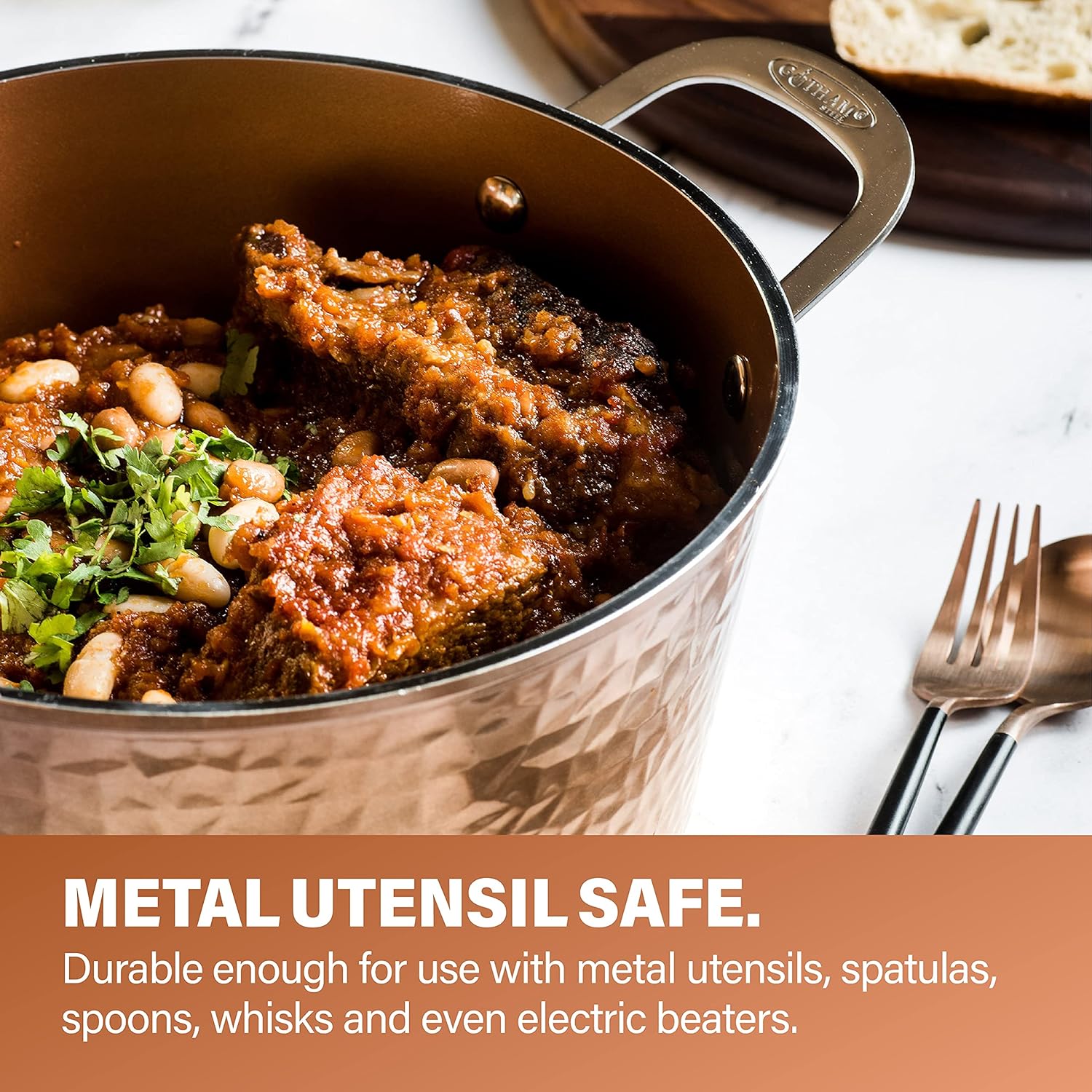 GOTHAM STEEL Hammered 20 Pc Ceramic Cookware Set Nonstick, Induction Pots and Pans Set Non Stick for Kitchen, Deep Pots and Pans for Cooking, Non Toxic Cookware Sets, Oven & Dishwasher Safe