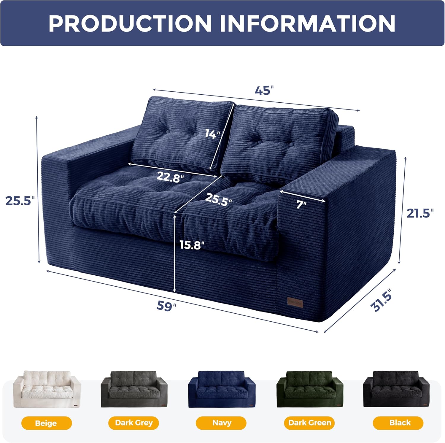 ✨【Buy 1 Get 1 Free】🔥MAXYOYO 3 Seater Couch for Living Room, Boneless Couch with Tufted Cushion & Backrest, Upholstered Floor Sofa with Armrests, Sofa in A Box, No Assembly Required（🎉Real and effective, first come first served）