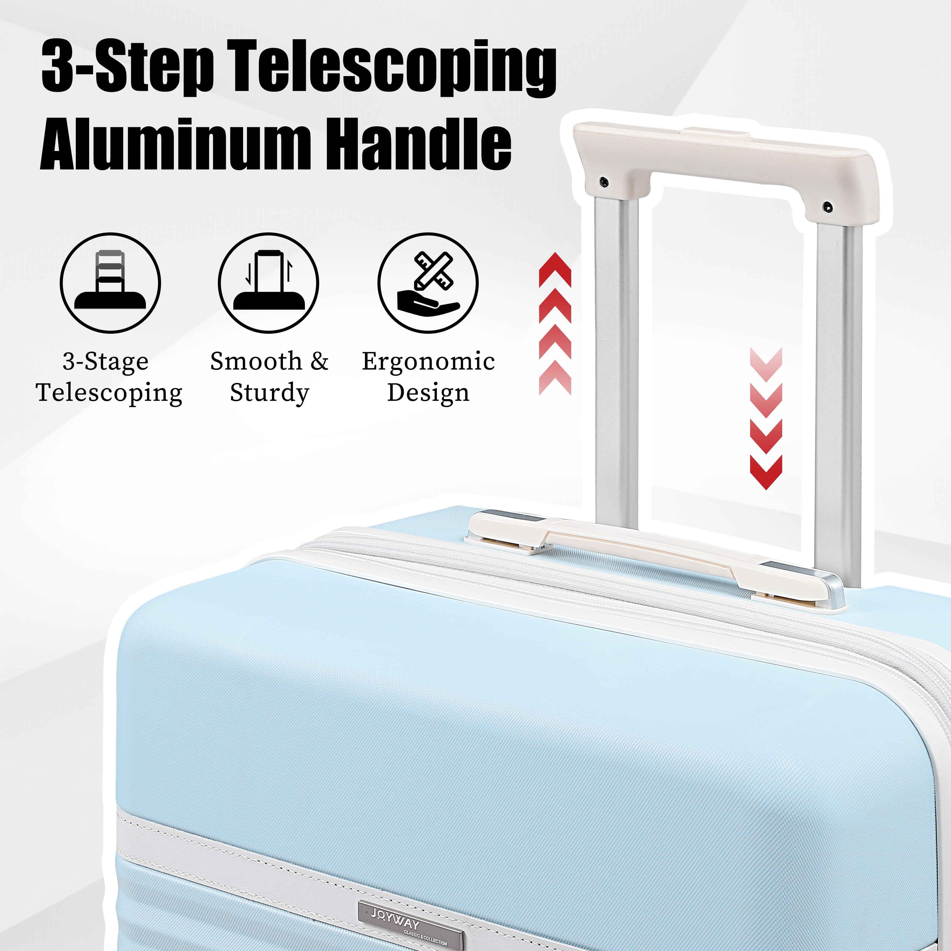 Joyway - 5-Piece Luggage Sets ABS Hardside Spinner Luggage -(Expandable Suitcase20