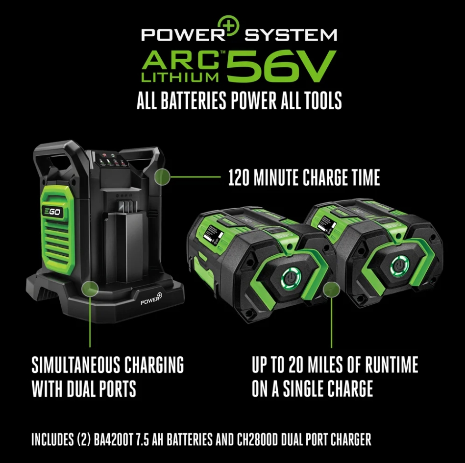 🎉【Mid-year sale - 90% off】EGO POWER+ Battery Powered Electric Mini Bike, 28 MPH, Includes (2) 56V 7.5Ah Batteries and Charger - MB1005-2