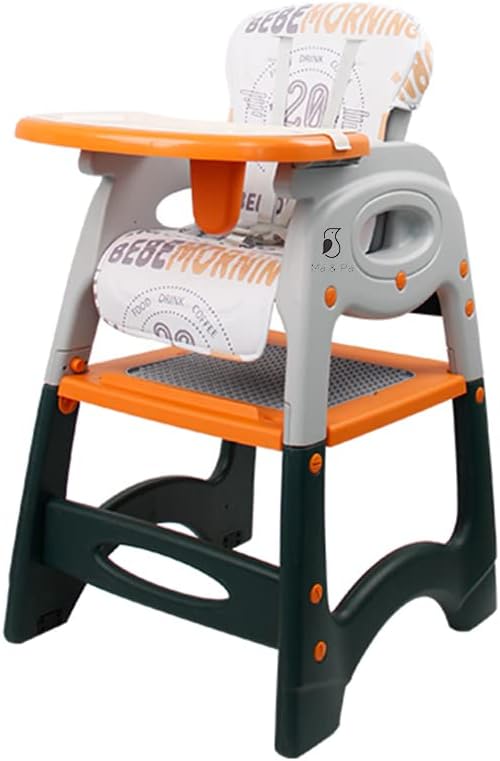 Ma & Pa® High Chair, Baby Chair For Feeding 4 In 1 Convertible You Can Use In Multiple Ways Footrest/Wheels Easily Moveable Baby Toddler Booster Seat with Tray Chair For Eating, Study, Lunch and More
