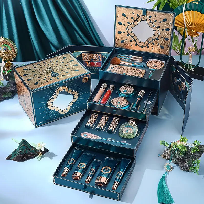 🔥【Buy 1 Get 1 Free】22pcs Makeup Skincare Set Gift Box, Facial Lip Eye Makeup, Face Hand Light Beige Perfume‼️