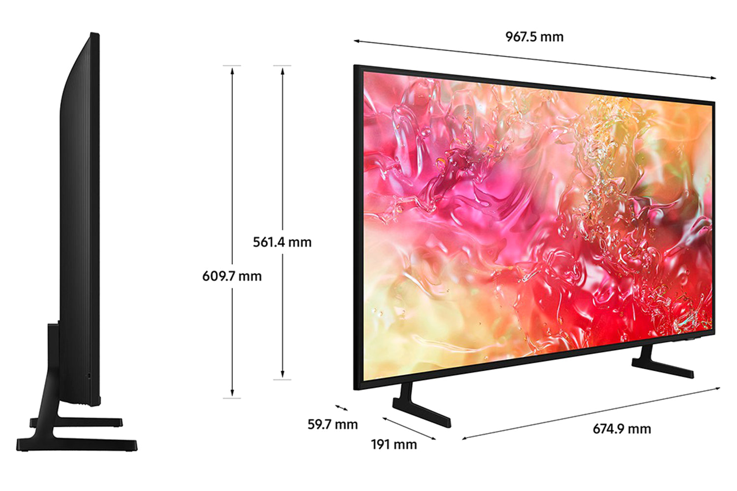 Samsung DU7100 43 Crystal UHD 4K HDR LED Smart TV (2024) | UE43DU7100KXXU