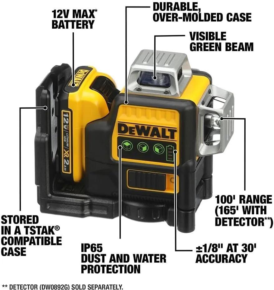 🔥 Ultimi Pezzi 🔥 Livella Laser con Treppiedi – Compatibile con Batteria Dewalt 20V