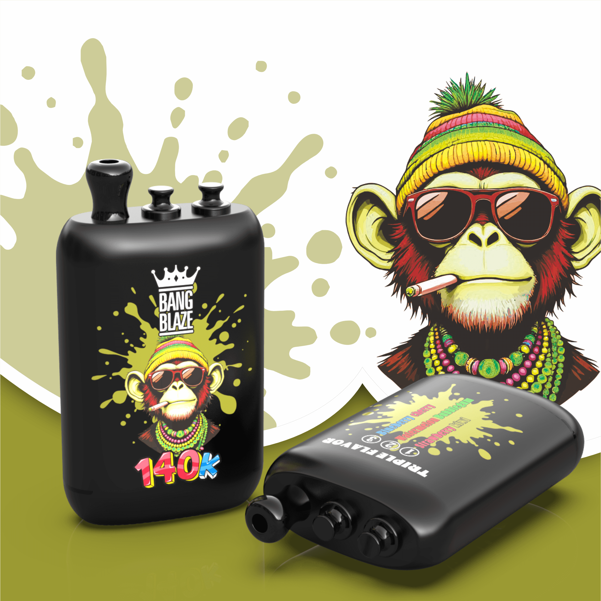 Bang Blaze 140000 140K Puffs 3 in 1 Flavors Original Rechargeable Disposable Vape