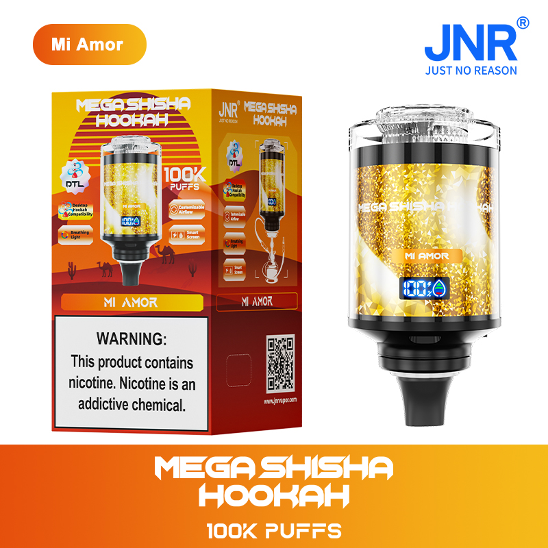 JNR Mega Shisha Hookah 100000 100K Puffs Large Capacity LED Display Disposable Vape