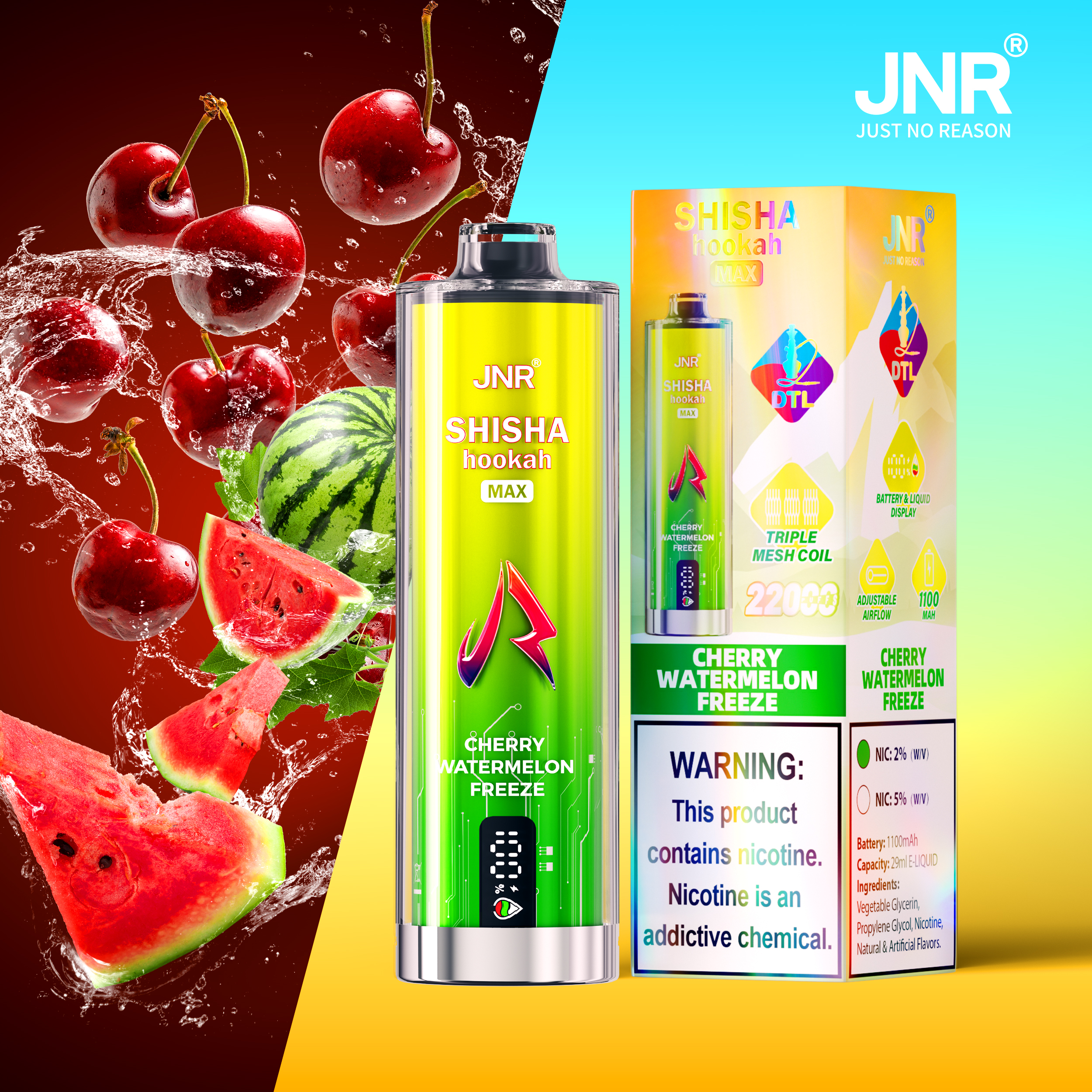JNR Shisha Max 22000 22K Puffs Original Hookah Edition Disposable Vape Pen