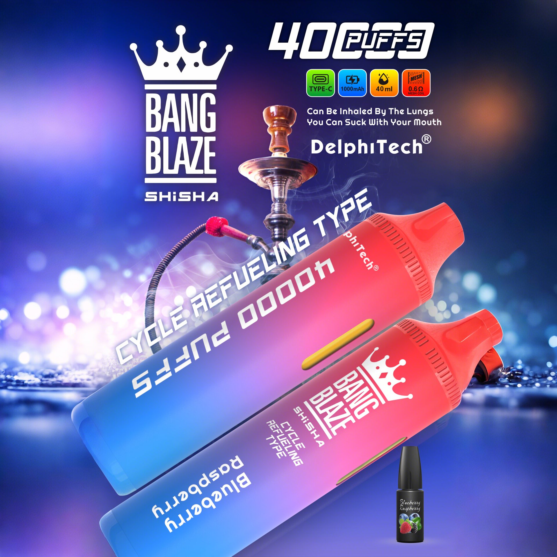 Bang Blaze 40k 40000 Puffs 2% 5% Nicotine Riginal Refillable Oil Vape