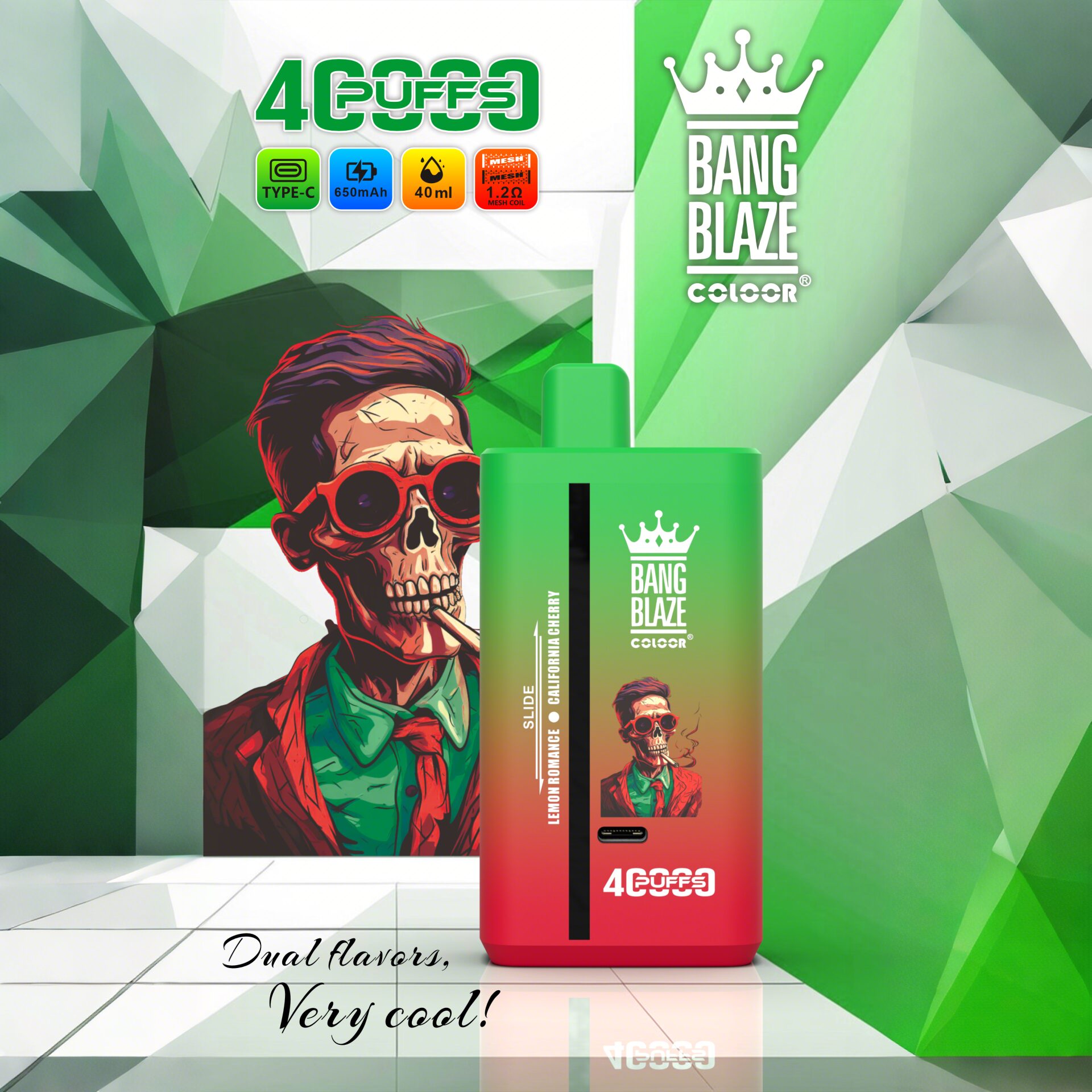 Bang Blaze 40000 40K Puffs 2% 3% 5% Nicotine Double Taste Disposable Vape