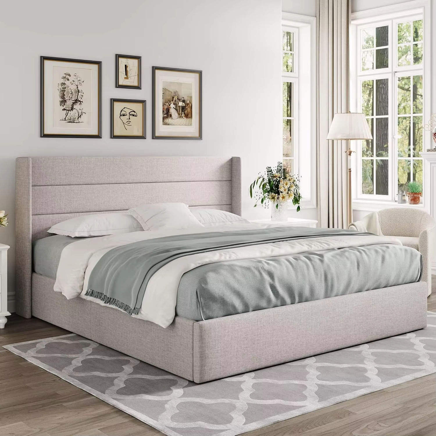 Modern Lift-Up Storage Bed Frame – Hydraulic Platform Bed with Hidden Storage for Small Apartments