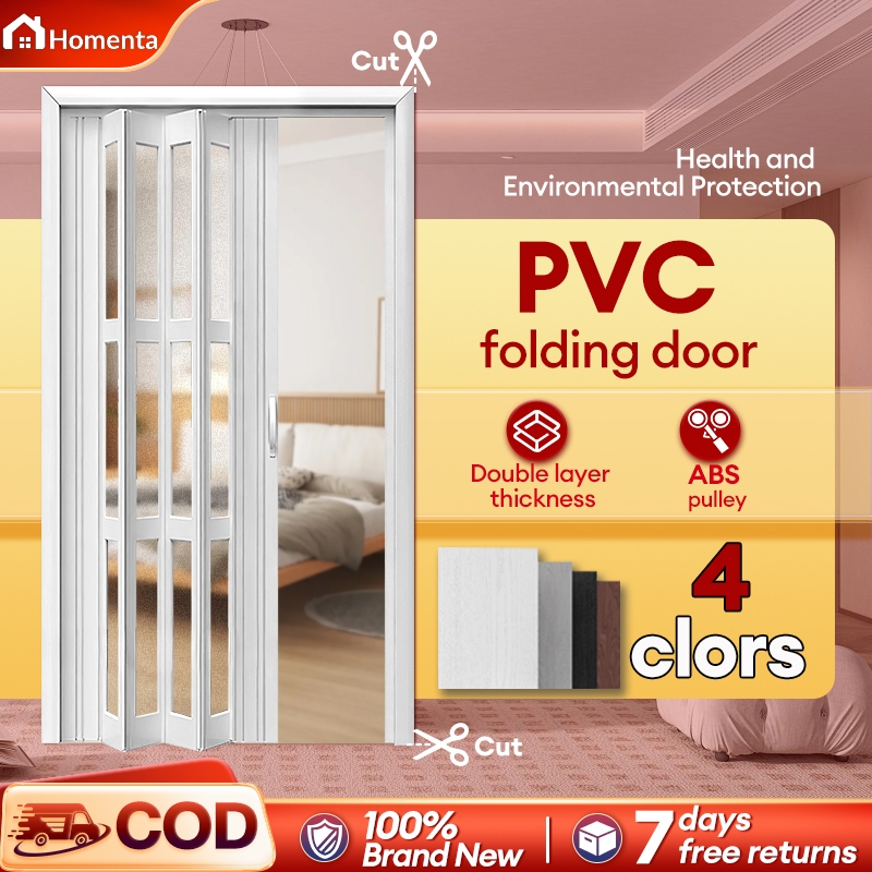 Space-Saving Folding Partition Door – Sliding PVC Accordion Door for Bedroom, Kitchen & Living Room