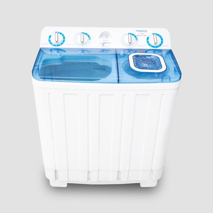 🎉Save 70%🎉Promotion🎉Nasco NAS-07-TW 7kg Semi Automatic Twin Tub Washing Machine - White