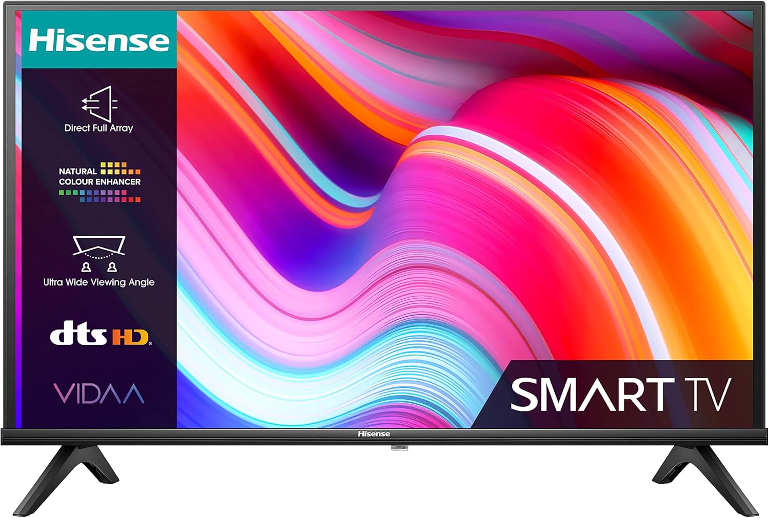 【🔥 Ends in 24 Hours – Price will rise to GHS 558.00！！！】Hisense 32 Inch HD VIDAA Smart TV 32A4KTUK - Natural Enhancer, HDMI, Share to TV, and Youtube, Freeview Play, Netflix and Disney+