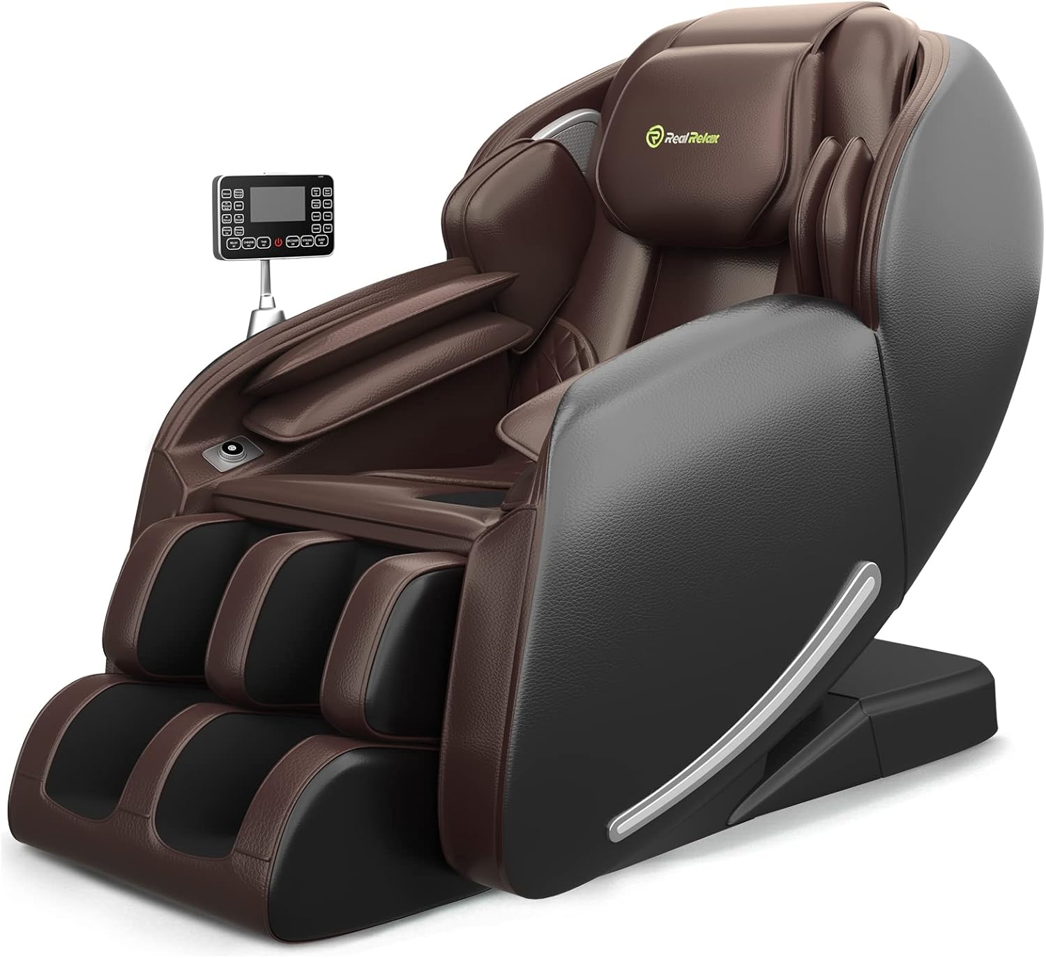 Real Relax 2025 Massage Chair Full Body,Zero Gravity 3D SL-Track Shiatsu Massage Recliner Chair with Heat Body Scan Bluetooth Foot Roller APP Control, Child Lock, Favor-06,Brown