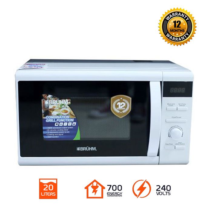 Bruhm BME - 20GMW Microwave Oven - 20Liters - White + 12 Months Warranty