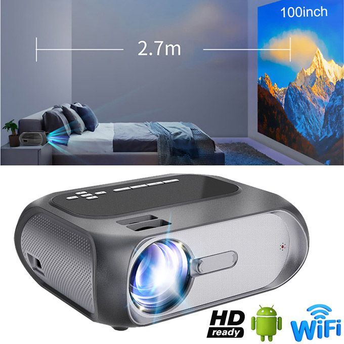 Max 250 "HD Large Screen TV LED Smart Projector Android Wifi 1080p 4K Video Home Theater Beamer