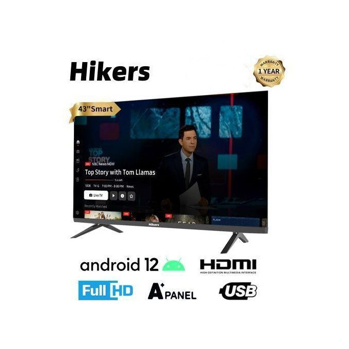 Hikers GH-43GZ-FDS 43'' - Frameless Android Smart FHD LED TV - HDMI - Black