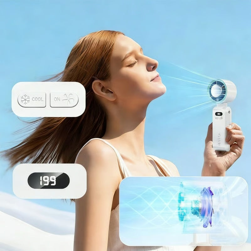 ❄️High-speed cooling portable folding rechargeable fan