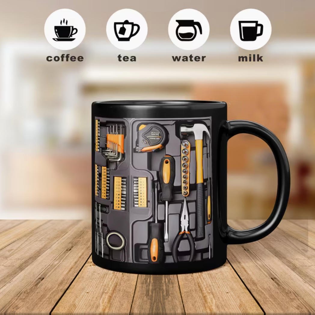 🧰 Toolbox-Style Ceramic Coffee Mug