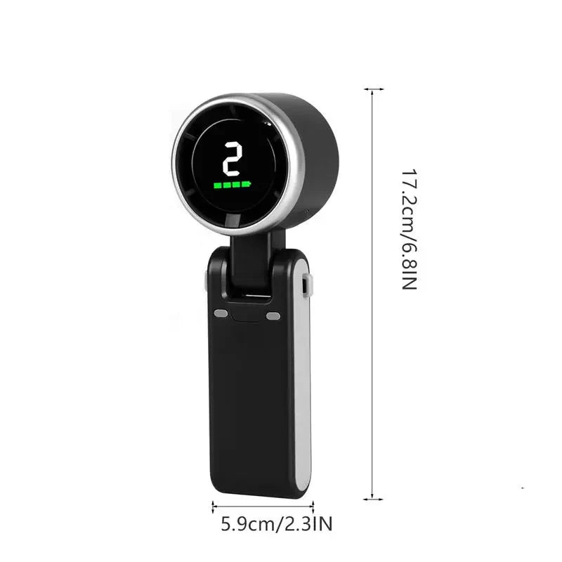 Portable 3 In 1 Rechargeable Turbo Handheld Fan With 5 Speeds And 4000mAh Battery