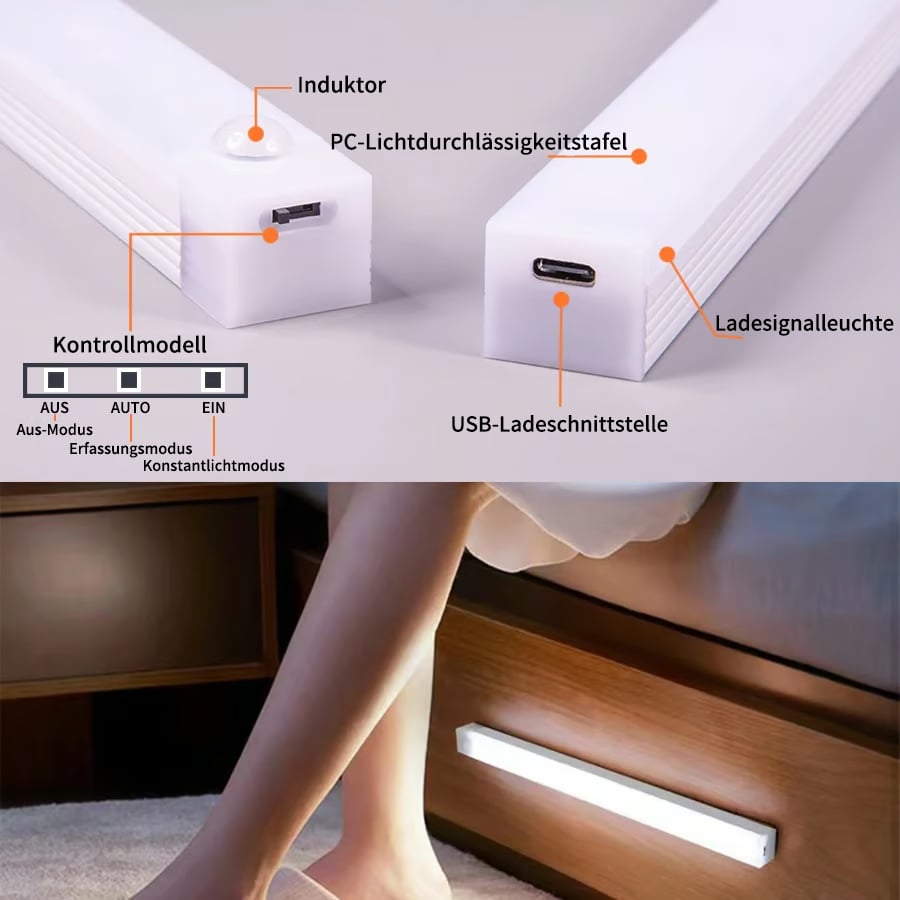 🏆Letzter Tag Verkauf 49% Rabatt🔥Schlagsensorfreie intelligente magnetische wiederaufladbare LED-Leuchten💡 