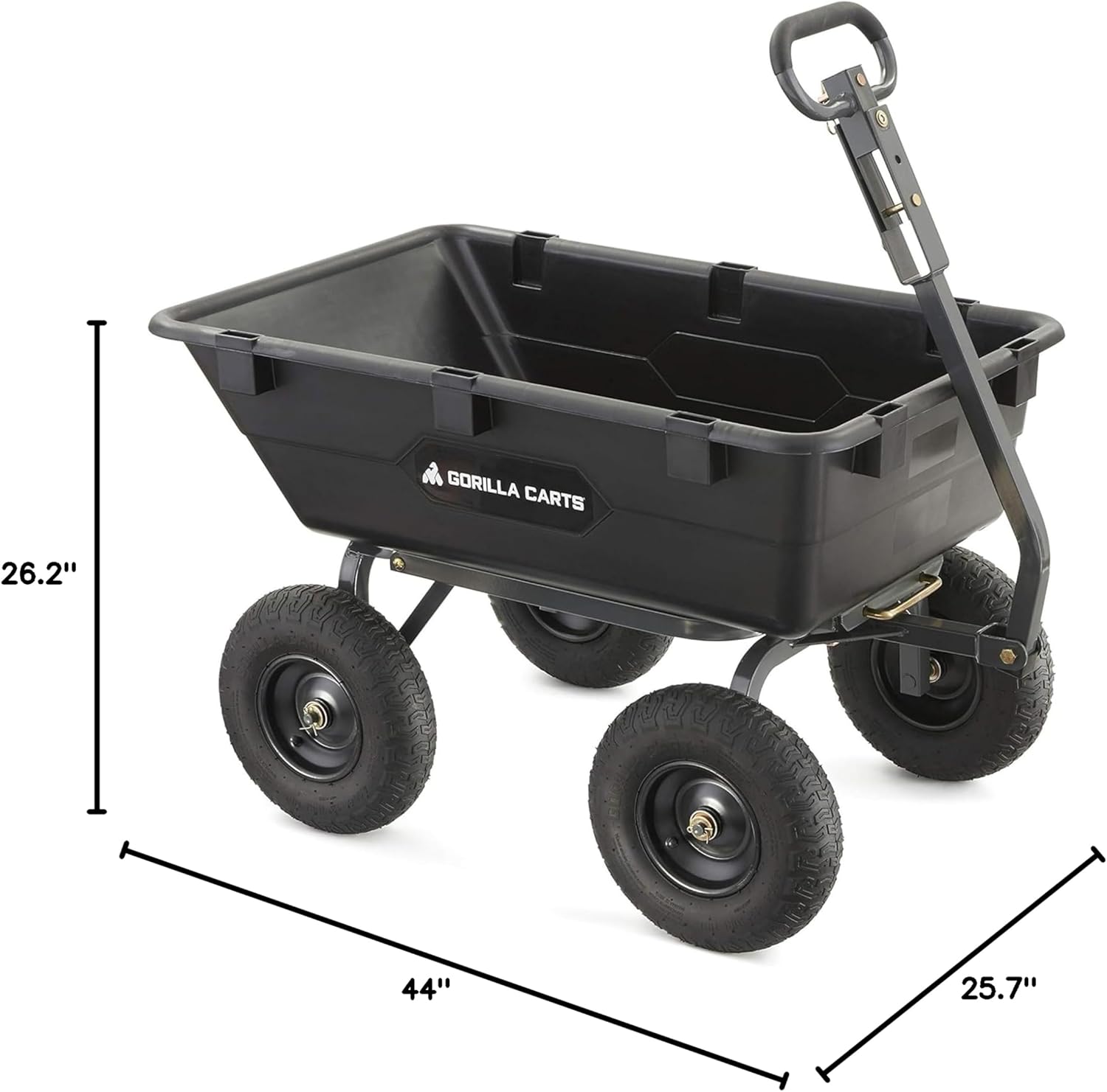 【Buy 1, Get 1 FREE】Gorilla 4-Wheel Utility Farm Cart for Produce Transport – 1500LB, 16" Tires