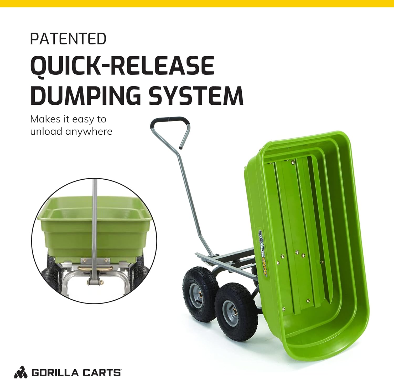 【Buy 1, Get 1 FREE】Gorilla 4-Wheel Utility Farm Cart for Produce Transport – 1500LB, 16" Tires