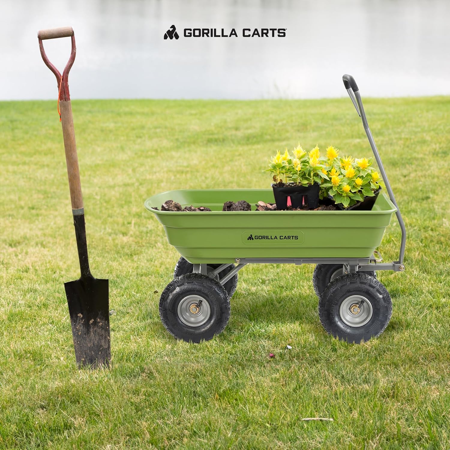 【Buy 1, Get 1 FREE】Gorilla 4-Wheel Utility Farm Cart for Produce Transport – 1500LB, 16" Tires