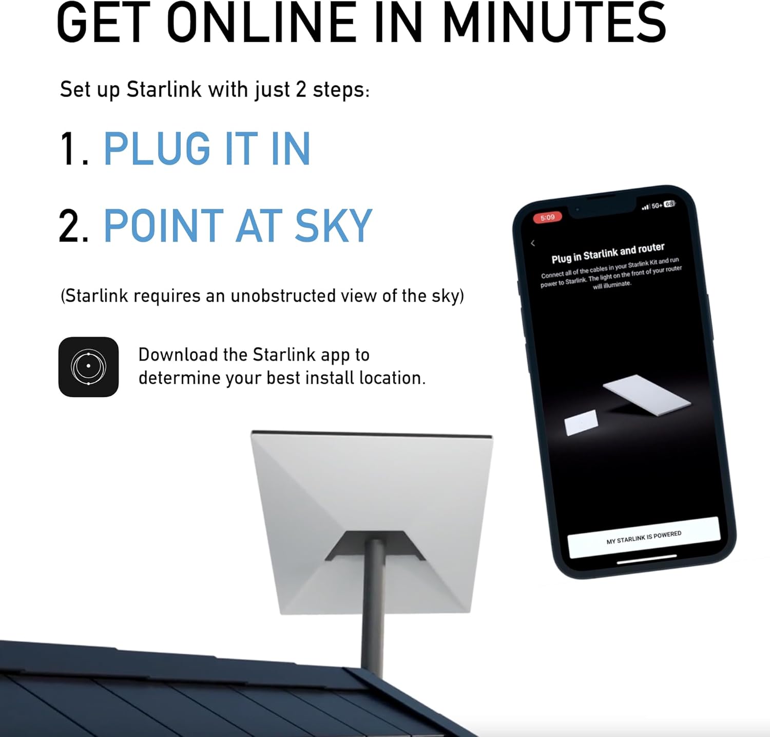 【Last Day Clearance】SpaceX Starlink Gen 3 Standard Kit: High-Speed, Low-Latency Internet, Ultra Portable WiFi Router - Elegant Design, starlink Travel Router WiFi 6, Satellite Connectivity