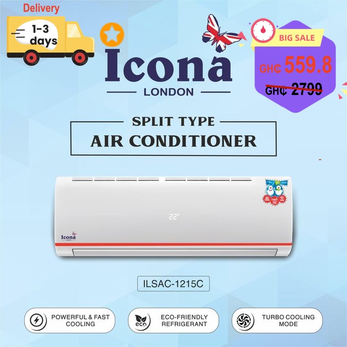 Icona London ILSAC-1215C Split Type Air Conditioner 1.5hp(R410A Gas) - White