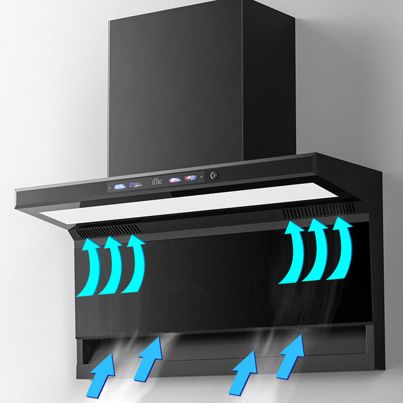 Smart Sensor Range Hood with Voice and Waving Smart Control Low Noise Cookware Chimney Kitchen Range Hood