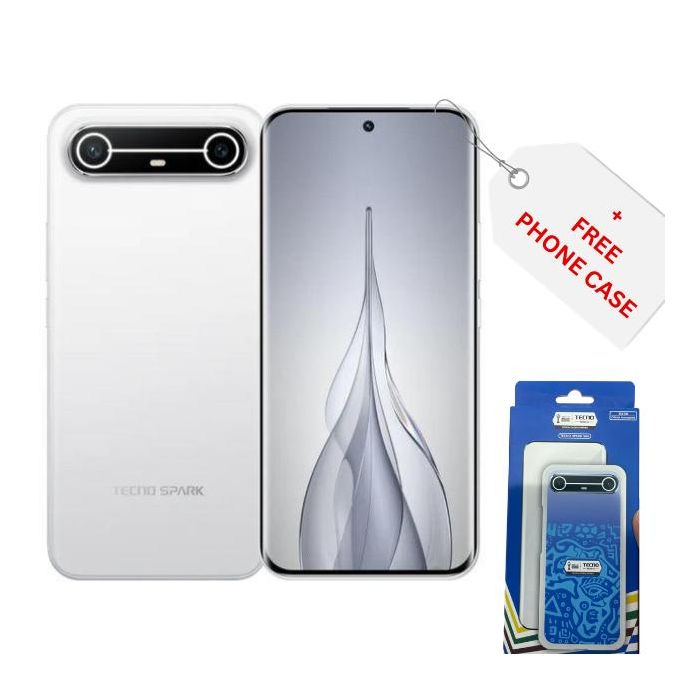 TECNO Spark Slim 256GB 8GB - 50MP Rear - 13MP Front - 6.7" - 5160 mAh - Slim White + FREEBIES