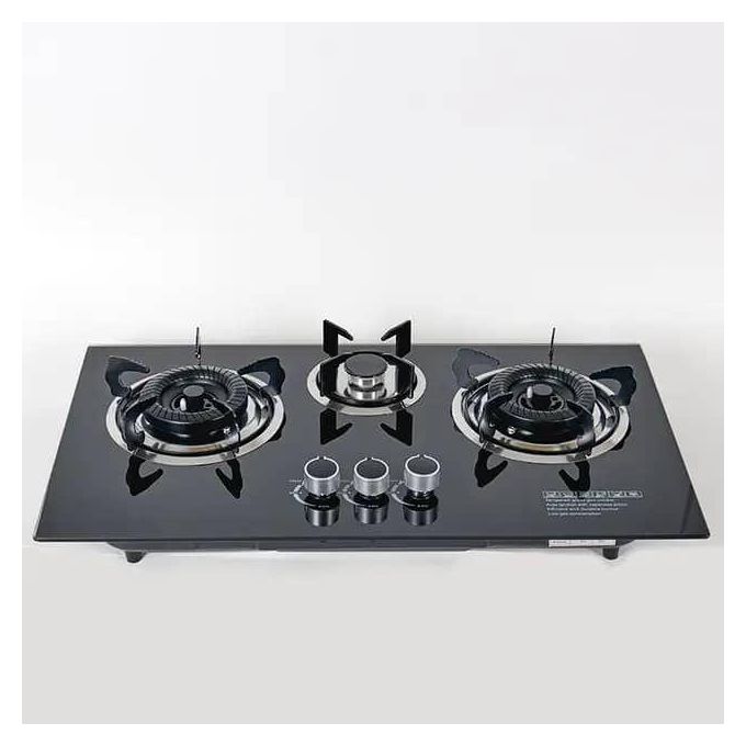 Unbreakable Big Size Automatic Ignition 3 burner Gas Glass top Cooker