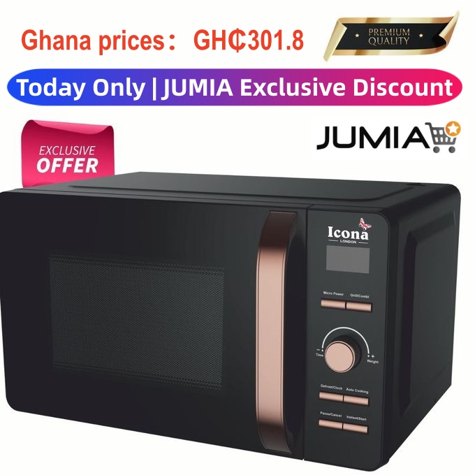Jumia Exclusive Offer🛒70%off🔥Icona London ILDMOG-20XBRG Digital Microwave Oven with Grill – 20 L – Black/Gold