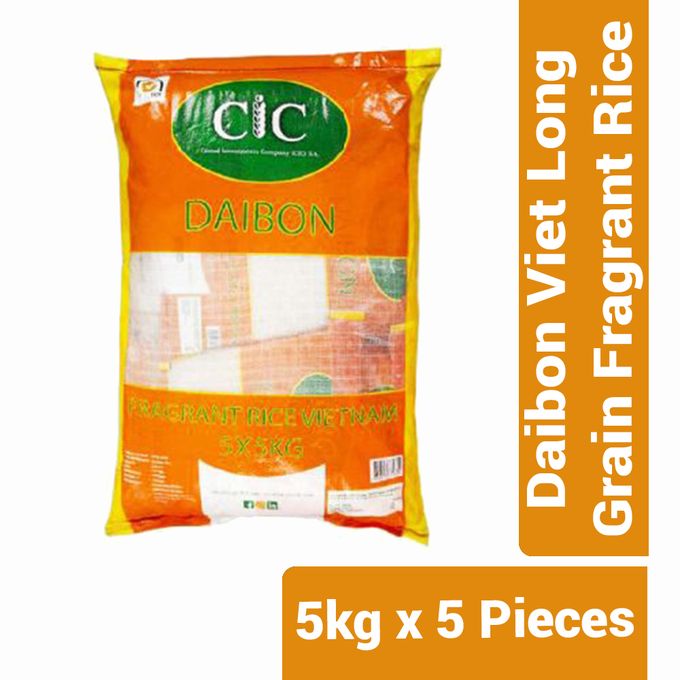 Cic Daibon Viet Long Grain Fragrant Rice - 5kg x 5 (Latest date)🎉Save More When You Buy the Bundle!⭐Nationwide Delivery Within 3 Days. ⭐