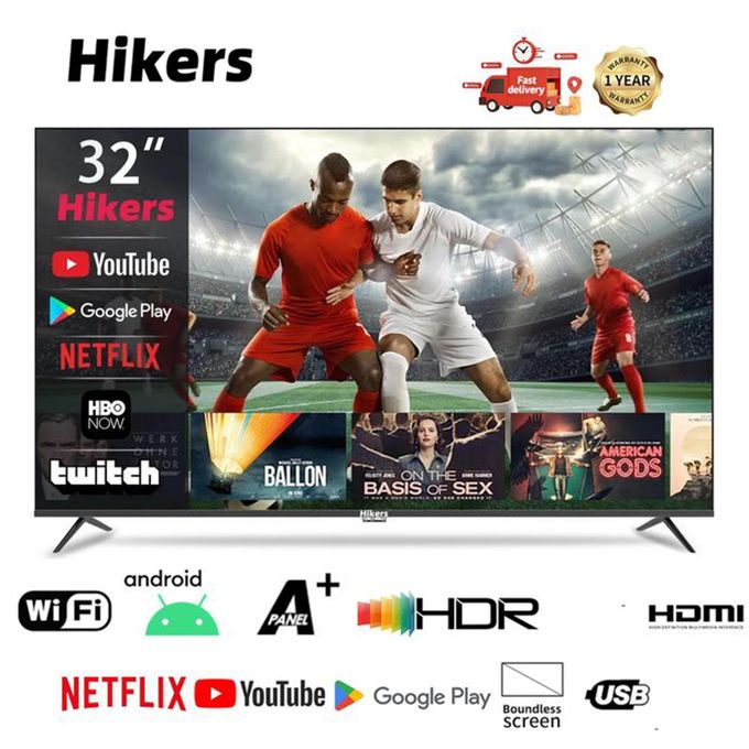 🔥Hikers Frameless Smart TV – 32" | 43" | 50" | 65" Smart TVs, Android & 4K UHD, Black🔥