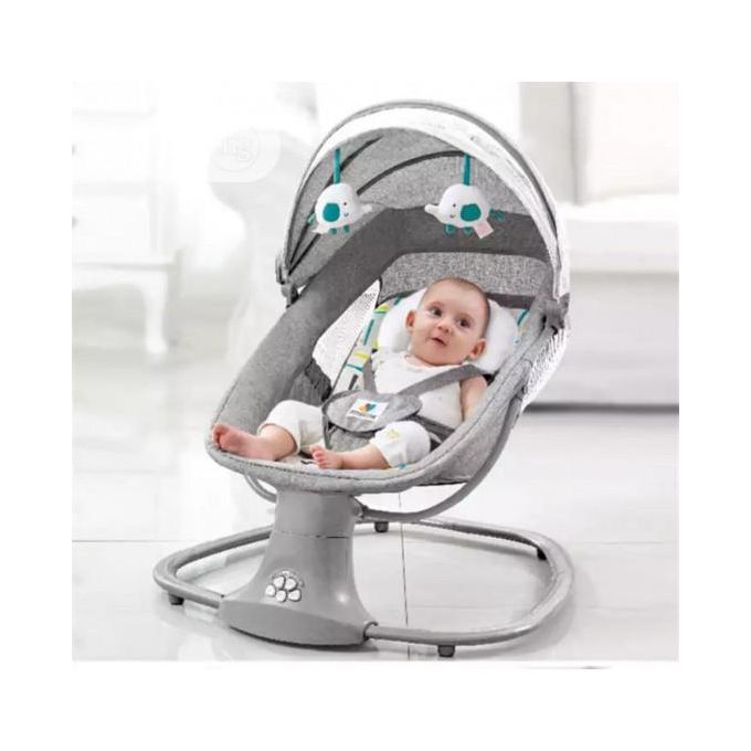 Mastela 3-in-1 Electric Bassinet Rocker, Sleeper & Cradle with Remote & Bluetooth – Grey