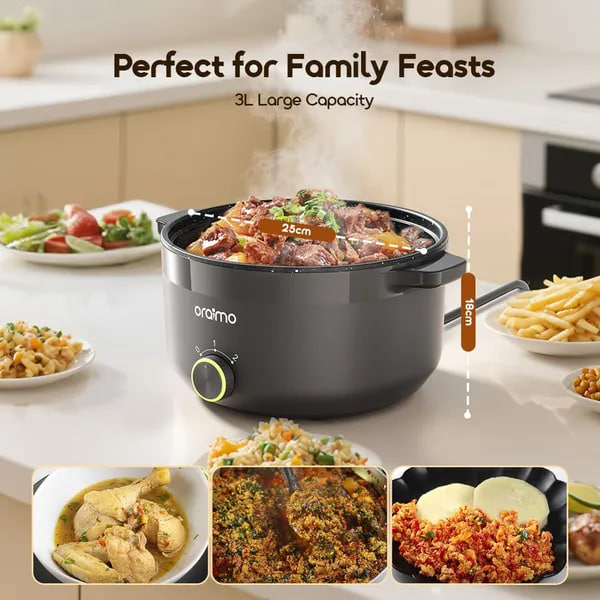 💥Drop price: GH₵ 288 only!💥voraimo MultiPot 3L Energe-Saving Electric Cooker