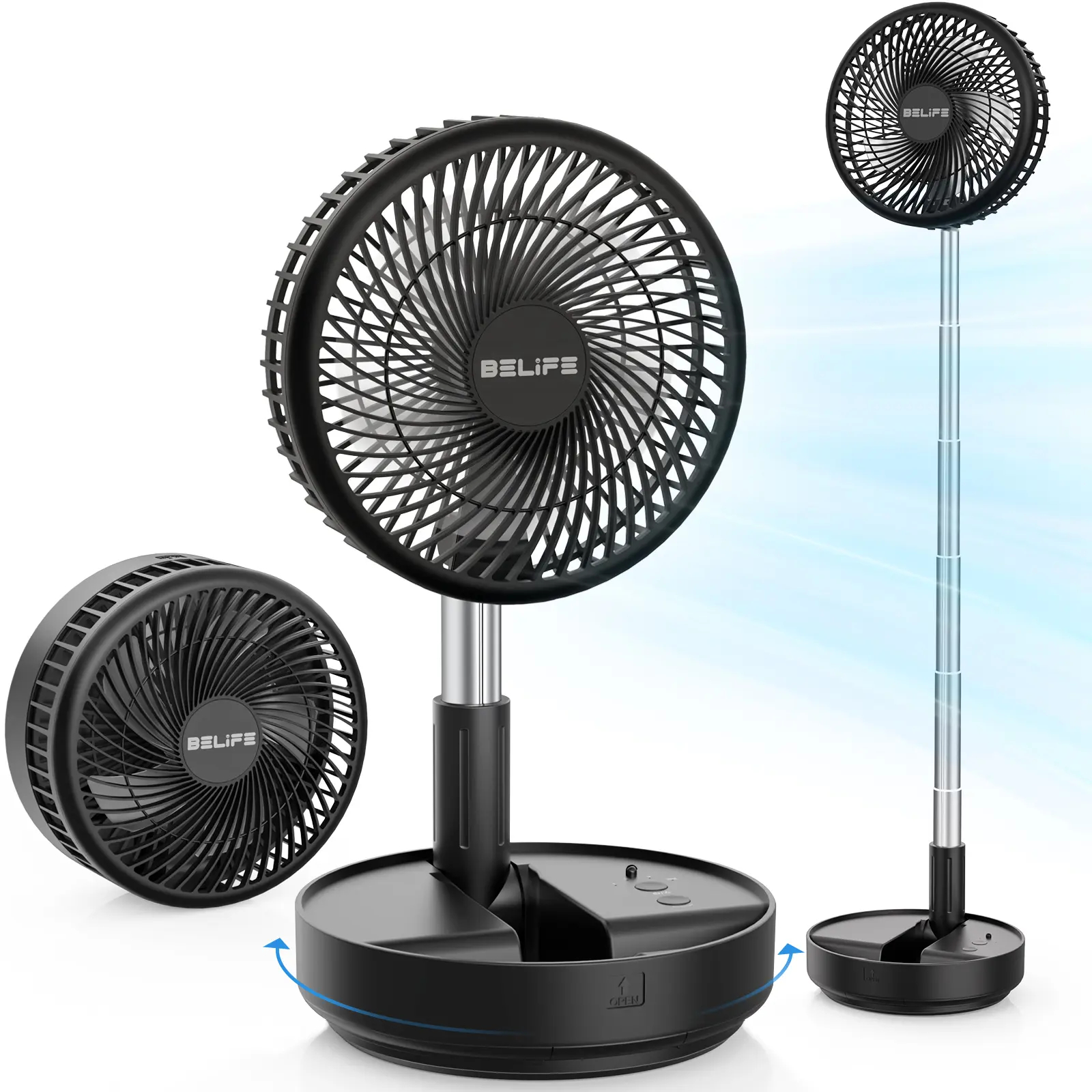 🔥 2-Pack Portable Rechargeable Fans – Foldable, Cordless & Powerful Cooling Anywhere