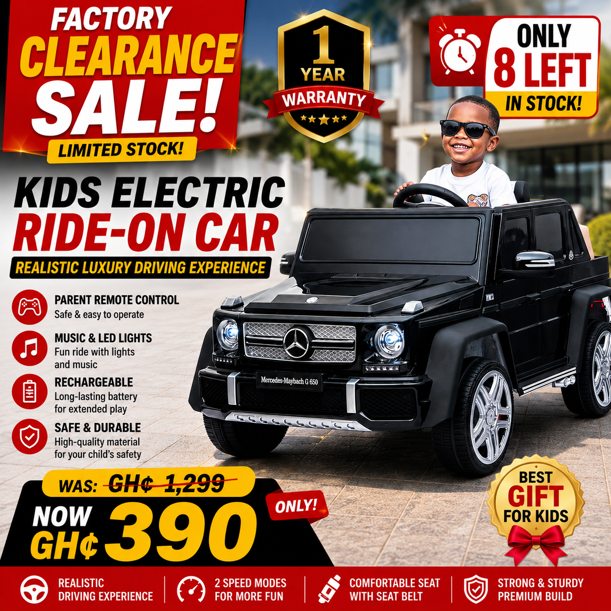 🔥 Kids Electric Ride-On Car – Realistic Luxury Driving Experience