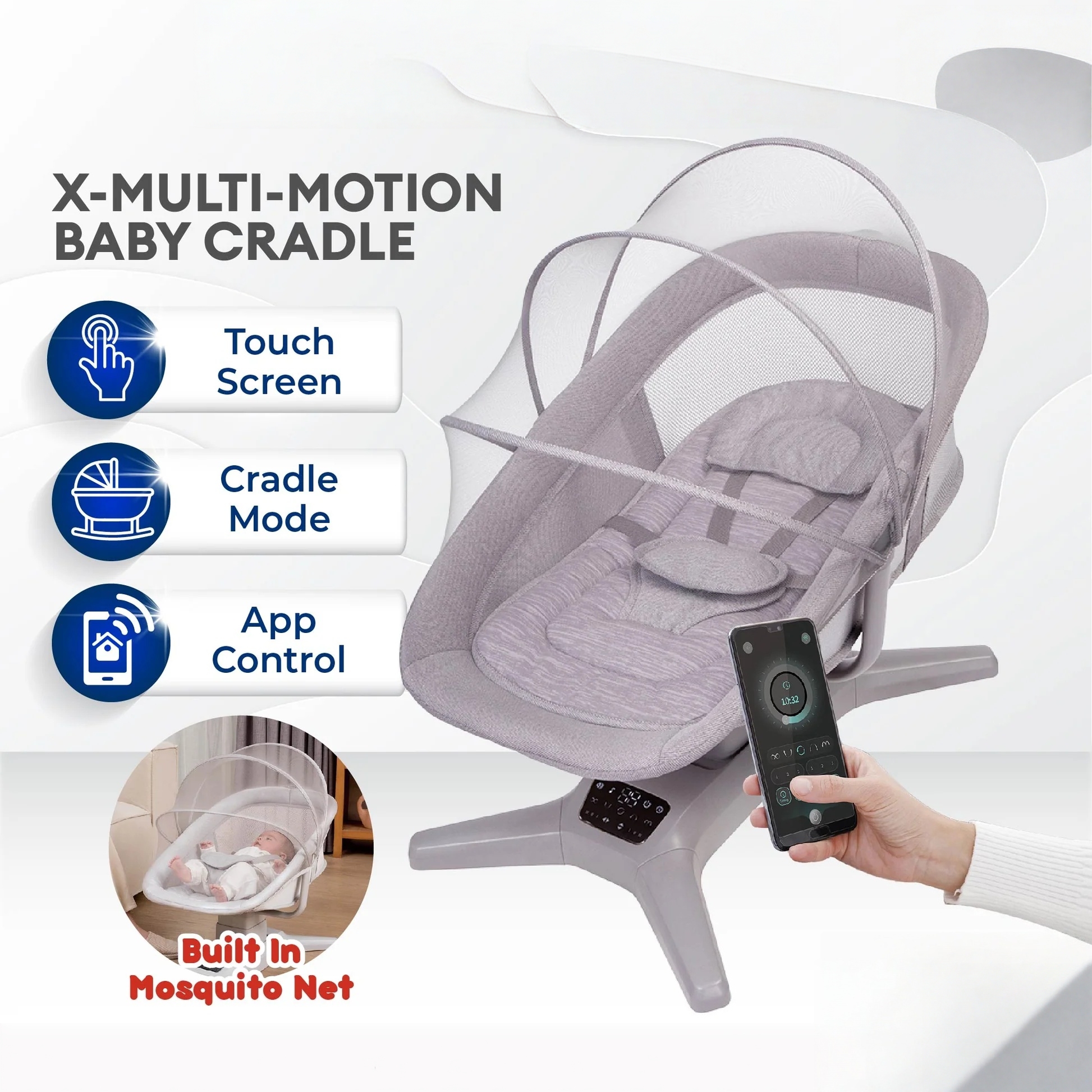 👶 Smart Baby Rocking Cradle – Soothes Baby Fast & Helps Parents Rest