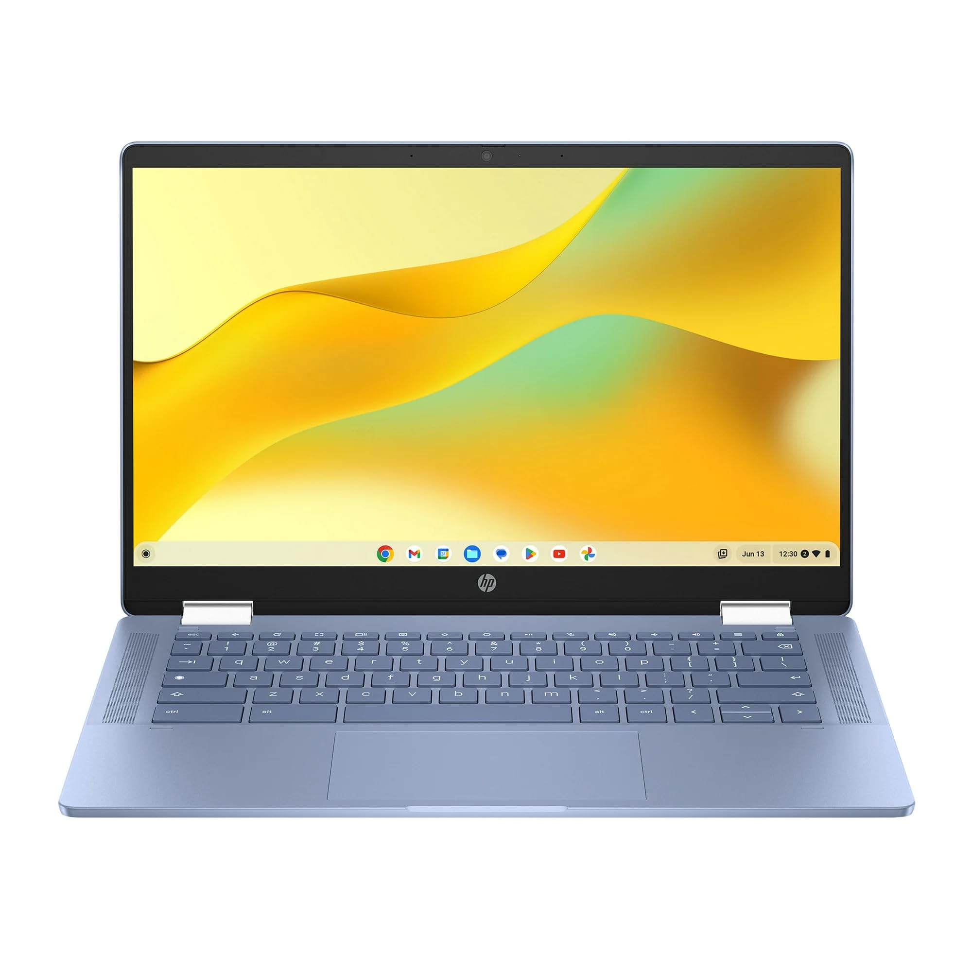 【90 New】HP Chromebook x360 14 inch FHD IPS Touch 2-in-1 Laptop, Intel Processor N100, 4GB RAM, 64GB eMMC, Chrome OS, Sky Blue, 14b-cd0130wm