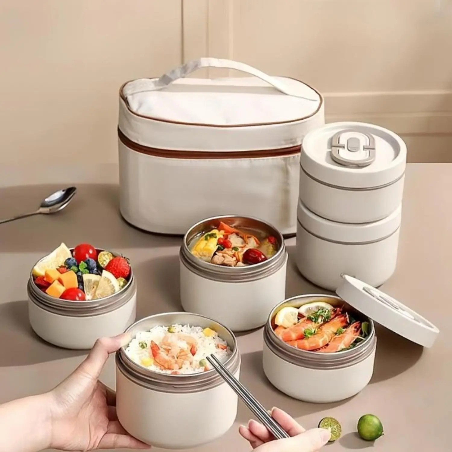 🔥 Buy 1 Get 1 Free | 4-Layer Stainless Steel Lunch Box Set – Leak-Proof, Durable & Easy to Carry