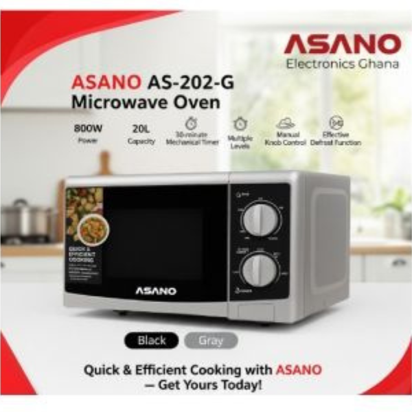 Asano AS-202-G Microwave Oven- 20 liter Grey- 700watts
