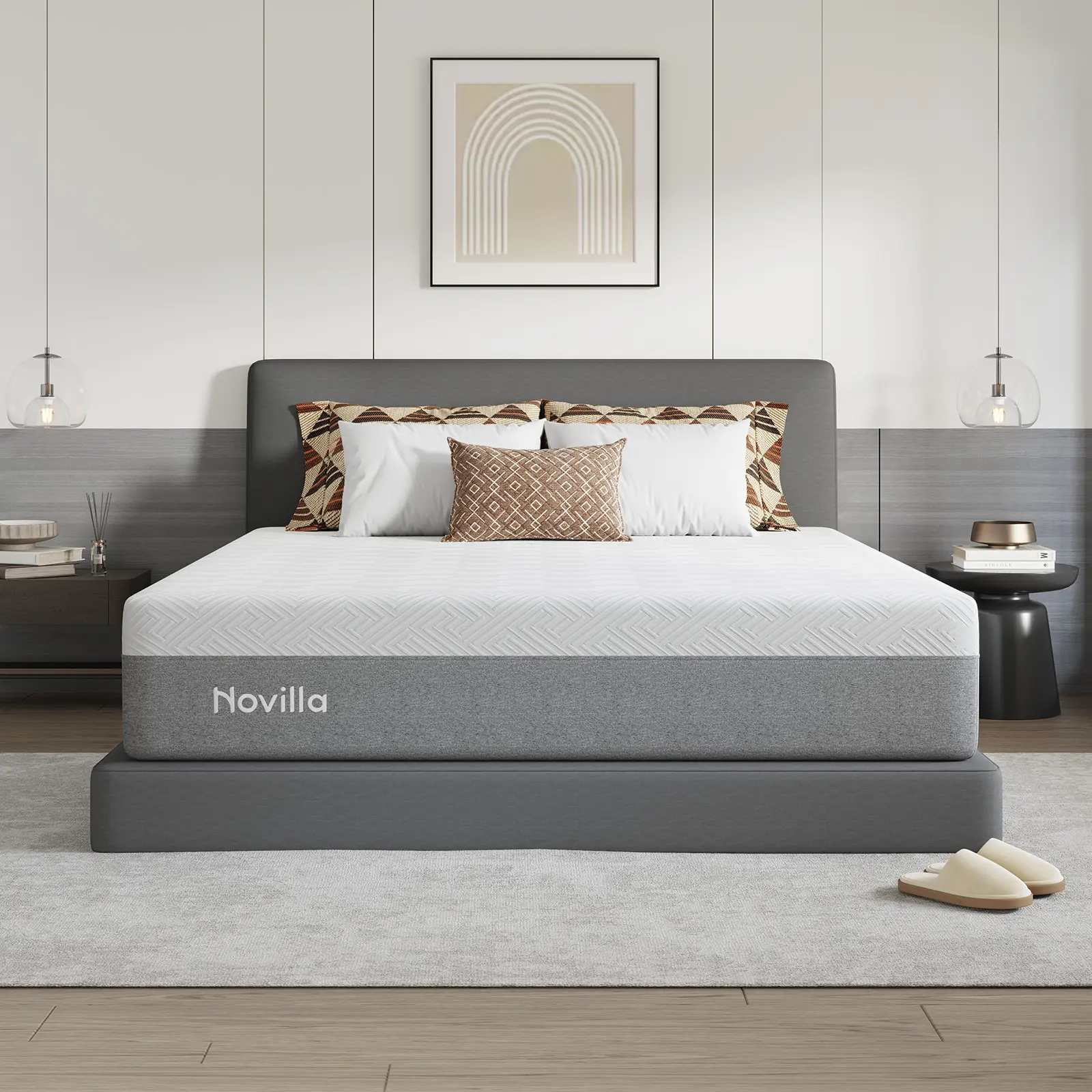 Gel Memory Foam Mattress for Cool Night & Fiberglass-Free，Full/Queen/KIng Size ,10/12/14 Inch Medium Firm in Box for Cool Sleep and Pressure Relief&Perfect Balance of Softness.