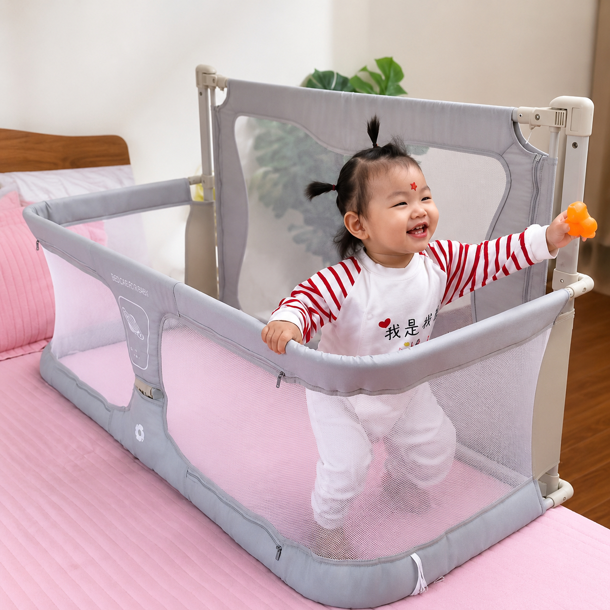 Baby Comfy Safety Lightweight Bed Side Crib