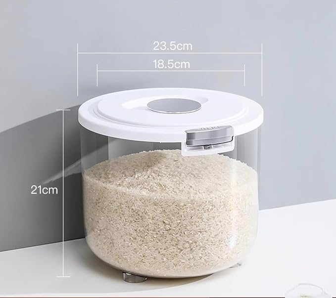Large Capacity Transparent Rice Container with One-Click Lid