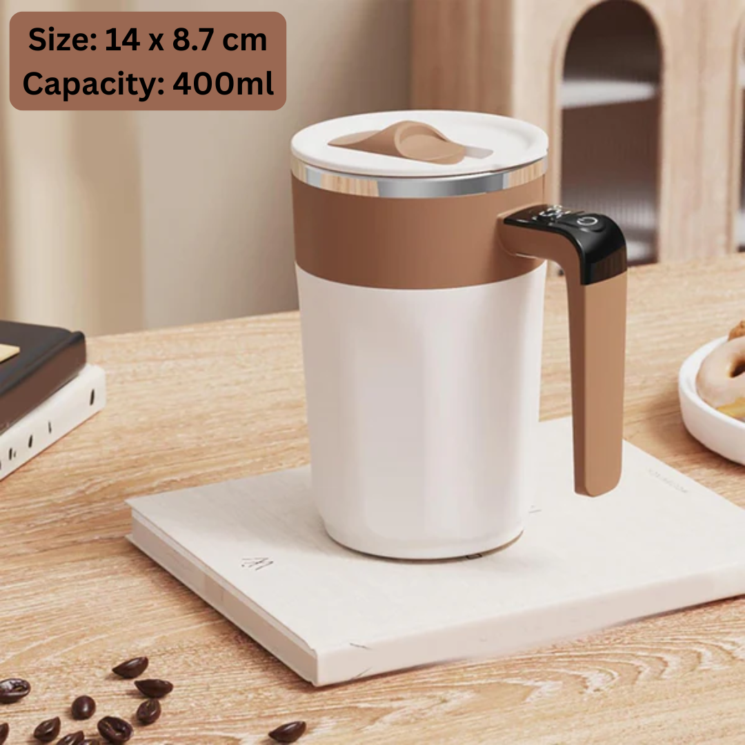 Automatic Stirring Coffee Rechargeable Mug with Digital Display - 400ml