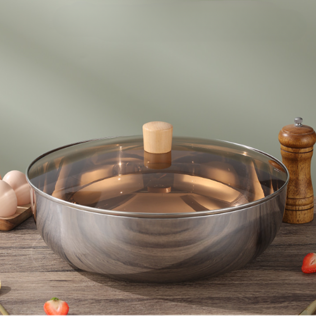 Large-Capacity Stainless Steel Mixing Bowl with Lid