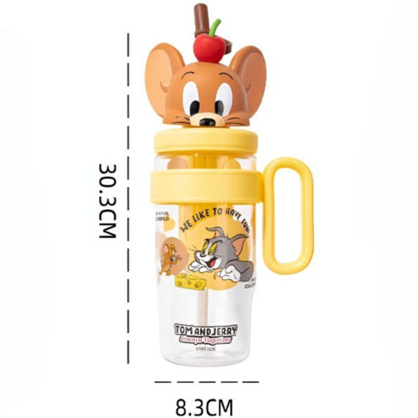 Cute Cartoon Kids Water Bottle with Straw - 1060ml Capacity